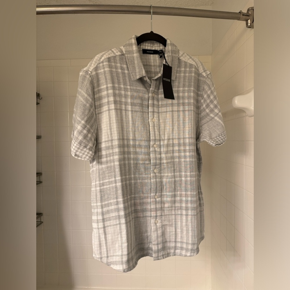 Hedge Grey Checkered Button Down